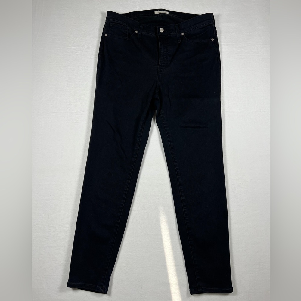 Madewell Womens Black Stretch Denim Jeans 9 Inch High Rise Skinny Size 32